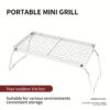 1pc Stainless Steel Portable Folding Barbecue Net, Folding BBQ Grill Rack, Camping Firewood Stove Rack For Outdoor Camping Hiking