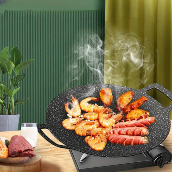 Extra-Large 30.48cm Non-Stick BBQ Grill Pan - Perfect for Outdoor Camping & Home Cooking, Easy Clean