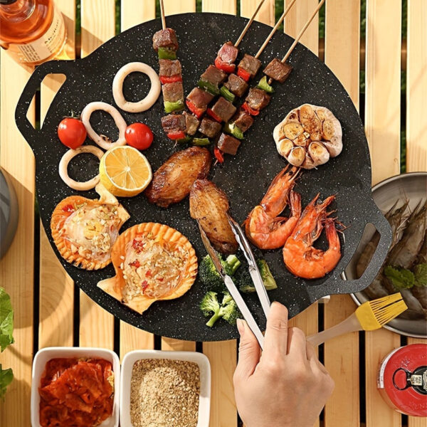 Extra-Large 30.48cm Non-Stick BBQ Grill Pan - Perfect for Outdoor Camping & Home Cooking, Easy Clean