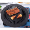 Cast Iron Korean-style Barbecue Grilling Plate - Non-stick Indoor & Outdoor Smokeless BBQ Tray for Meat and Vegetables - Compatible with Electric, Gas, Propane Stoves