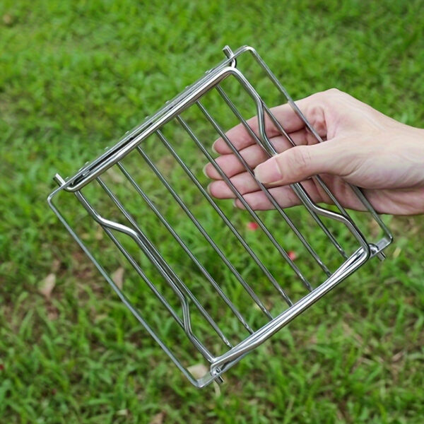 Ultra-Lightweight Stainless Steel Campfire Grill - Dual-Position Adjustable Bracket For Gas Stoves | Portable & Durable Outdoor Cooking Stand For Camping, Hiking, Picnics & Fishing