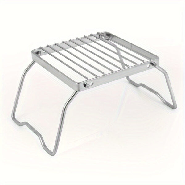 Ultra-Lightweight Stainless Steel Campfire Grill - Dual-Position Adjustable Bracket For Gas Stoves | Portable & Durable Outdoor Cooking Stand For Camping, Hiking, Picnics & Fishing