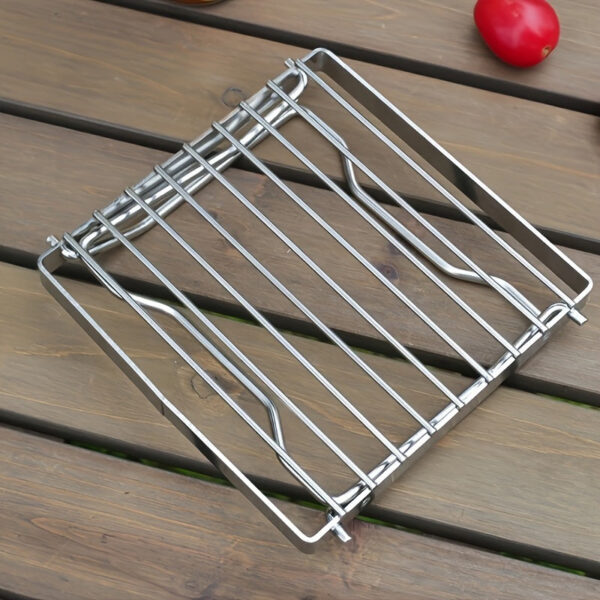 Ultra-Lightweight Stainless Steel Campfire Grill - Dual-Position Adjustable Bracket For Gas Stoves | Portable & Durable Outdoor Cooking Stand For Camping, Hiking, Picnics & Fishing
