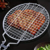 1pc, Stainless Steel Folding Barbecue Net Clip, Round Grill Net, Removable Grill Basket, Barbecue Cage Grill Fish Net, Kitchen Supplies, Kitchen Accessories, BBQ Accessories