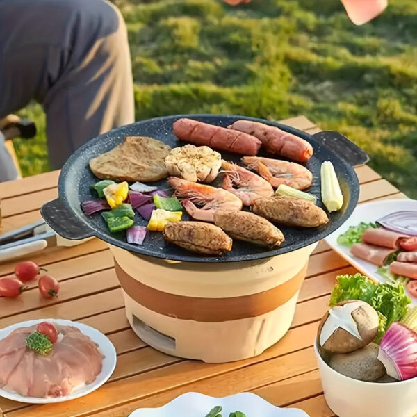 Versatile Non-Stick Bbq Grill Pan - Perfect For Grilling Steaks & Meat | Ideal For Indoor/Outdoor Cooking | Great For Camping, Picnics & Home Kitchen Use | Cast Iron Construction | Essential Barbecue Accessory