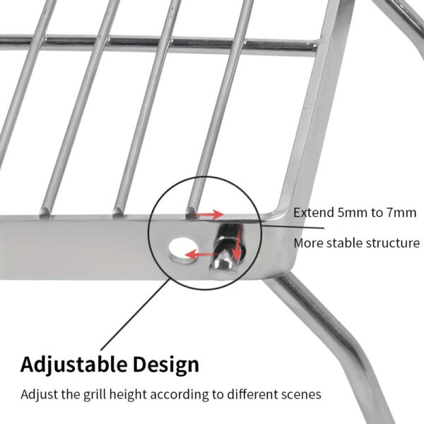 1pc Stainless Steel Portable Folding Barbecue Net, Folding BBQ Grill Rack, Camping Firewood Stove Rack For Outdoor Camping Hiking