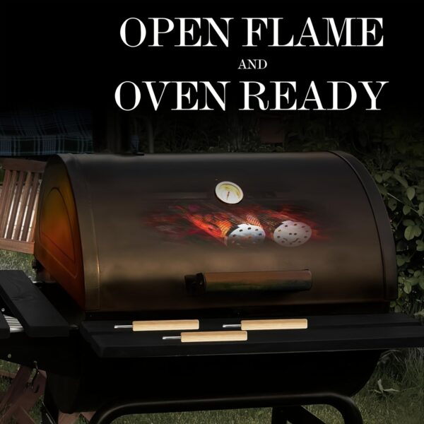 1pc Premium Nesting Grill Basket - Heavy-Duty, Durable Corrosion-Resistant 304 Stainless Steel with Ergonomic Wooden Grip, Easy-Foldable Grill Net for Even Cooking - Perfect for Grilling Seafood, Veggies, and More, Ideal Gift for Outdoor Enthusiasts, Perf