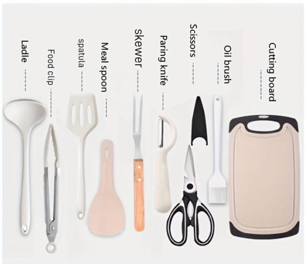 Portable Outdoor Camping Cookware Set with Silicone Storage Bag - Perfect for Picnics & Leisure