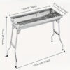 Stainless Steel Charcoal Grill Set - Portable, Foldable Design for Outdoor Cooking, Camping, Picnics & Travel - Durable BBQ Tools Kit