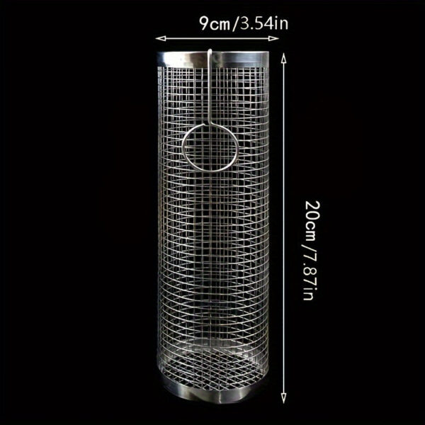 Stainless Steel BBQ Grill Cage - Portable Outdoor Camping Cooker, Durable Round Barbecue Accessory