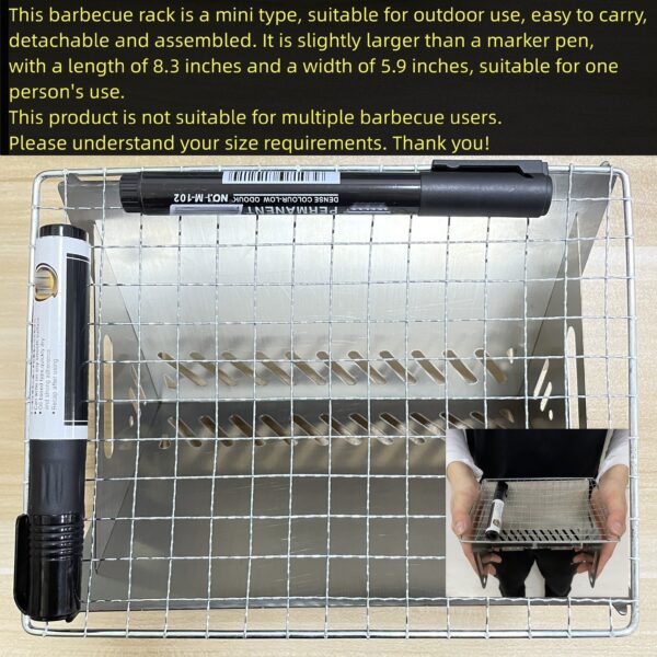 1pc Portable Camping Stove - Durable Stainless Steel Folding Wood Burning Stove with Grill Plate for Outdoor Adventures, Backpacking, and BBQ - Compact, Lightweight, and Easy to Carry