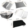 Mini Grill Small Folding Charcoal Barbecue Picnic Camping Portable Barbecue Outdoor Folding Suitcase Grill Charcoal Grill Stainless Steel Kebab BBQ Mobile Grill for Takeaway Garden Balcony