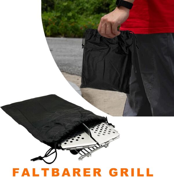 Mini Grill Small Folding Charcoal Barbecue Picnic Camping Portable Barbecue Outdoor Folding Suitcase Grill Charcoal Grill Stainless Steel Kebab BBQ Mobile Grill for Takeaway Garden Balcony