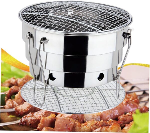1pc Foldable Barbecue Rack Outdoor Grill Oven Stainless Steel Barbecue Grill