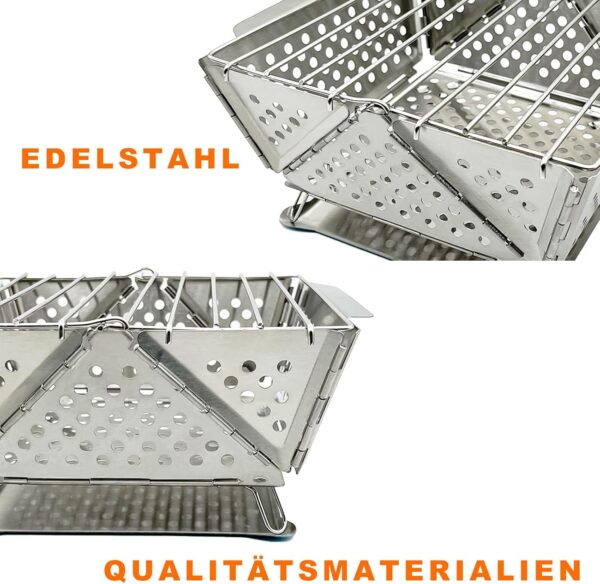 Mini Grill Small Folding Charcoal Barbecue Picnic Camping Portable Barbecue Outdoor Folding Suitcase Grill Charcoal Grill Stainless Steel Kebab BBQ Mobile Grill for Takeaway Garden Balcony