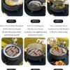12 Inch Portable Barbecue Charcoal Grill for Camping, Small/Mini Round BBQ Stainless Stove with Folding legs & Carry Bag for Outdoor Cooking, Picnic, Hiking, Fishing & Party Black