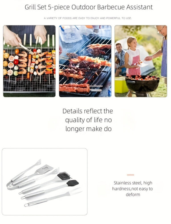Stainless Steel Barbecue Tool Set Outdoor Camping Picnic BBQ Barbecue Utensils Cooking Tool Combination Set