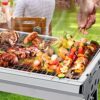 Stainless Steel Charcoal Grill Set - Portable, Foldable Design for Outdoor Cooking, Camping, Picnics & Travel - Durable BBQ Tools Kit
