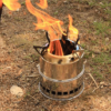 Mini Stainless Steel Portable Outdoor Camping Stove - Durable, Wood Burning, No Ignition Function, Perfect for Backpacking, Hiking, and Outdoor Adventures!