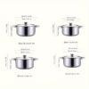 4-Piece Stainless Steel Cooking Pot Set - 410 Grade, Durable 0.5mm Thickness, Uncharged, with Lids & Handles, No Flint, Ideal for Ramadan Decoration & Camp Kitchen Essentials