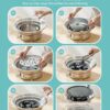 Charcoal Grill Korean Barbecue Grill Portable Stainless Steel Non-stick Charcoal Stove for Outdoor Camping BBQ Grill 13.7 inches Small Grill Outdoor Cooking