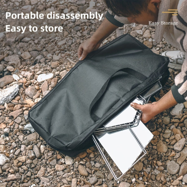 Hexagonal Folding Wood Stove - Portable, Multifunctional Charcoal BBQ Camping Fire Table with Folding Design for Outdoor Adventures