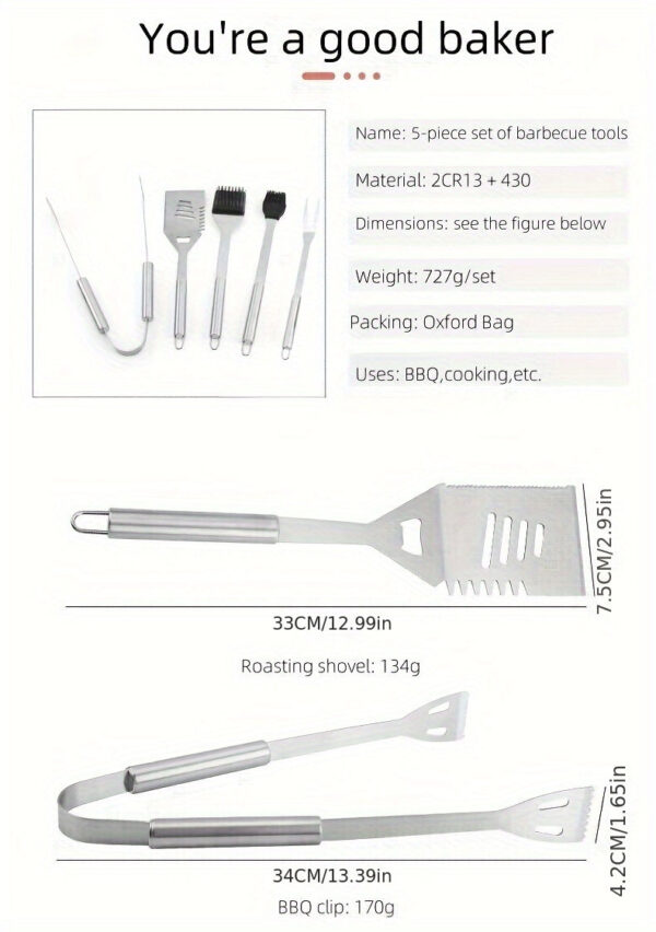 Stainless Steel Barbecue Tool Set Outdoor Camping Picnic BBQ Barbecue Utensils Cooking Tool Combination Set