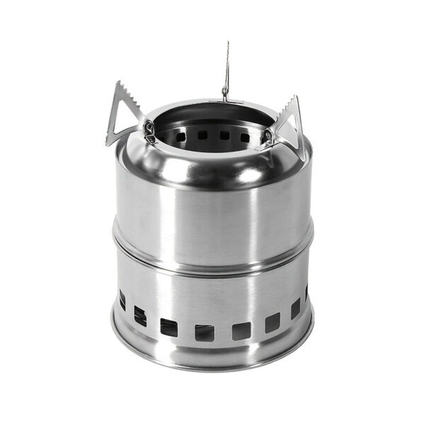 Mini Stainless Steel Portable Outdoor Camping Stove - Durable, Wood Burning, No Ignition Function, Perfect for Backpacking, Hiking, and Outdoor Adventures!