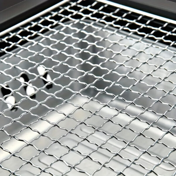 1pc Portable Square Charcoal Grill, Smokeless Outdoor Camping BBQ Stove, Compact Travel Barbecue Grill For Picnics & Tailgating