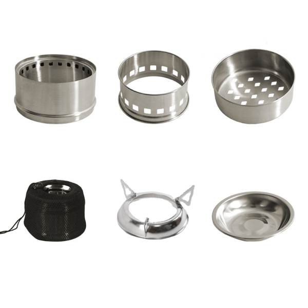 Mini Stainless Steel Portable Outdoor Camping Stove - Durable, Wood Burning, No Ignition Function, Perfect for Backpacking, Hiking, and Outdoor Adventures!