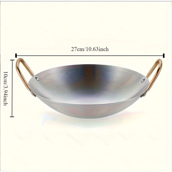 Thickened Stainless Steel Wok - Large Capacity, Heavy-Duty, Round Bottom, Non-Stick, Durable, Easy Cleaning, Versatile Cooking Pot for Restaurant Kitchen, Outdoor Camping, and Home Cooking - Perfect for Stir-Frying, Braising, and Boiling