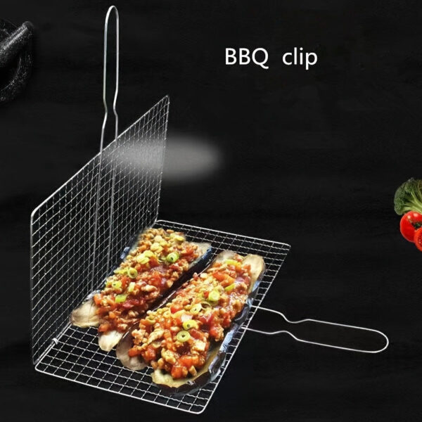 1pc Heavy-Duty Rustproof Stainless Steel BBQ Grill Basket - Perfect for Grilling Meat, Steak, Shrimp, Vegetables, Chops - Ideal for Outdoor Picnic, Camping, and Backyard BBQs - Durable, Easy-to-Clean, and Space-Saving Grill Accessories