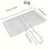 1pc Heavy-Duty Rustproof Stainless Steel BBQ Grill Basket - Perfect for Grilling Meat, Steak, Shrimp, Vegetables, Chops - Ideal for Outdoor Picnic, Camping, and Backyard BBQs - Durable, Easy-to-Clean, and Space-Saving Grill Accessories