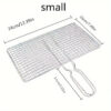 1pc Heavy-Duty Rustproof Stainless Steel BBQ Grill Basket - Perfect for Grilling Meat, Steak, Shrimp, Vegetables, Chops - Ideal for Outdoor Picnic, Camping, and Backyard BBQs - Durable, Easy-to-Clean, and Space-Saving Grill Accessories