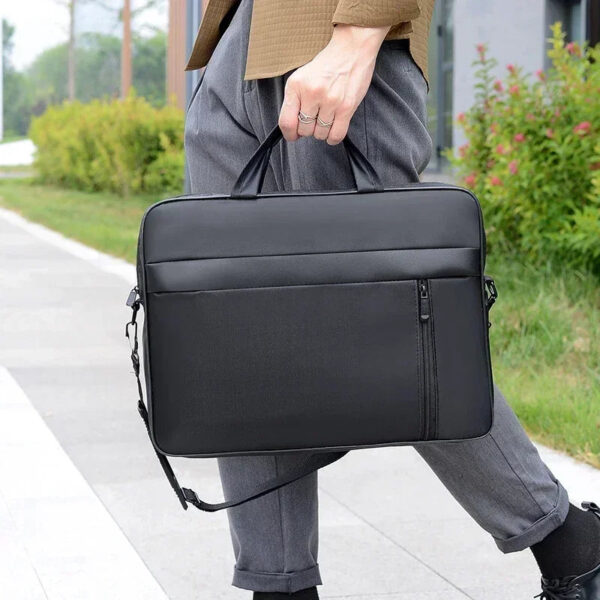 15.6 Inch Men's Handbag Laptop Bag Outdoor Business Trip Black Portable Large Capacity Computer Organizer Bag