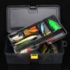 Double-Layer Fishing Tackle Box Durable Plastic Storage with Multiple Compartments