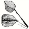 Fly Fishing Net Foldable Landing Net with Soft Rubber Mesh, Telescopic Handle for Trout and Bass