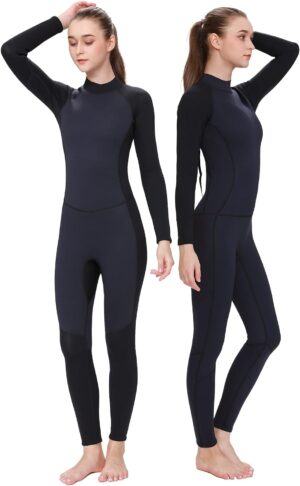 3mm Full Body Wetsuit for Women Men 3/2mm, 5/4mm Neoprene Wet Suits for Cold Water, Scuba Diving Suit Long Sleeve for Surfing Swimming Snorkeling