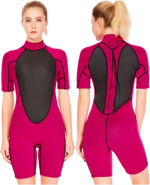 Shorty Wetsuit Women 2mm 3mm, Wet Suits for Mens in Cold Water, Neoprene Scuba Diving Suit for Surfing Swimming Snorkeling