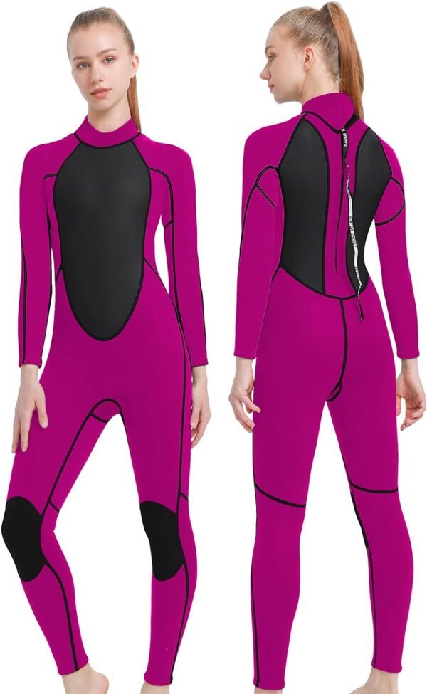 Men Wetsuit Neoprene Wet Suits Womens 3mm Full Body Long Sleeves Front Zipper Swimsuit for Scuba Diving Swimming Surfing Adult in Cold Water