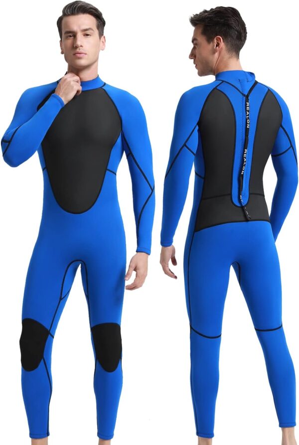 Men Wetsuit Neoprene Wet Suits Womens 3mm Full Body Long Sleeves Front Zipper Swimsuit for Scuba Diving Swimming Surfing Adult in Cold Water