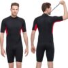 Mens Shorty Wetsuit,2mm Short Wetsuit for Men in Cold Water Shory Sleeve Wetsuit Kayaking Snorkeling Paddle Boarding