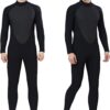 Men Wetsuit Neoprene Wet Suits Womens 3mm Full Body Long Sleeves Front Zipper Swimsuit for Scuba Diving Swimming Surfing Adult in Cold Water