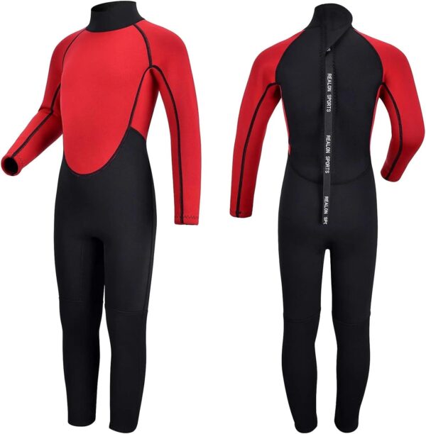 Kids Wetsuit for Toddler Girls Boys and Youth,3mm Neoprene Swimsuits Children Wet Suits 2mm Shorty/Full Long Sleeve Back Zip in Cold Water Warmth for Swimming Diving Jet Skiing Surfing