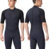 Shorty Wetsuit Men and Women,2mm Neoprene Short Sleeves Wet Suits Back Zip, 1.5mm Shorty Surf Suit Keep Warm in Cold Water for Snorkeling Kayaking Boarding