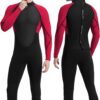Men Wetsuit Neoprene Wet Suits Womens 3mm Full Body Long Sleeves Front Zipper Swimsuit for Scuba Diving Swimming Surfing Adult in Cold Water