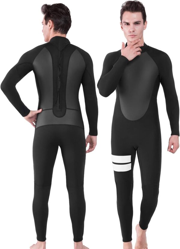 Men Wetsuit Neoprene Wet Suits Womens 3mm Full Body Long Sleeves Front Zipper Swimsuit for Scuba Diving Swimming Surfing Adult in Cold Water