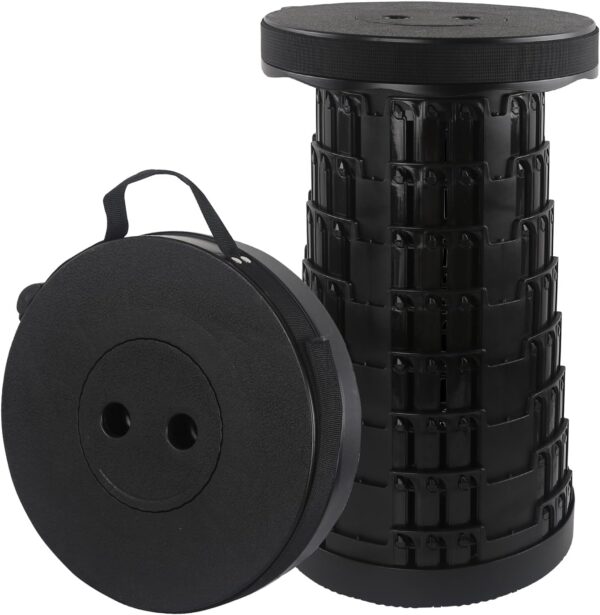 Portable Folding Stool Collapsible Telescopic Design, Holds Up to 440lbs