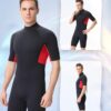 Shorty Wetsuit Men and Women,2mm Neoprene Short Sleeves Wet Suits Back Zip, 1.5mm Shorty Surf Suit Keep Warm in Cold Water for Snorkeling Kayaking Boarding