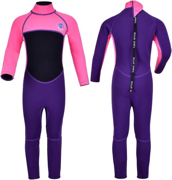Kids Wetsuit for Toddler Girls Boys and Youth,3mm Neoprene Swimsuits Children Wet Suits 2mm Shorty/Full Long Sleeve Back Zip in Cold Water Warmth for Swimming Diving Jet Skiing Surfing